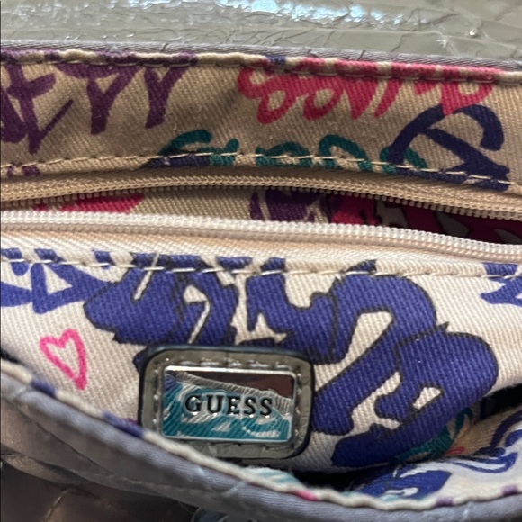 Guess Shimmering Silver Crossbody Bag - Picture 2 of 9